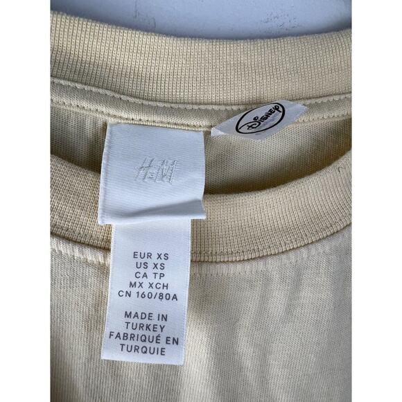 Disney x H&M Pastel Butter Yellow Mouse Ears T-Shirt XS - Picture 4 of 5